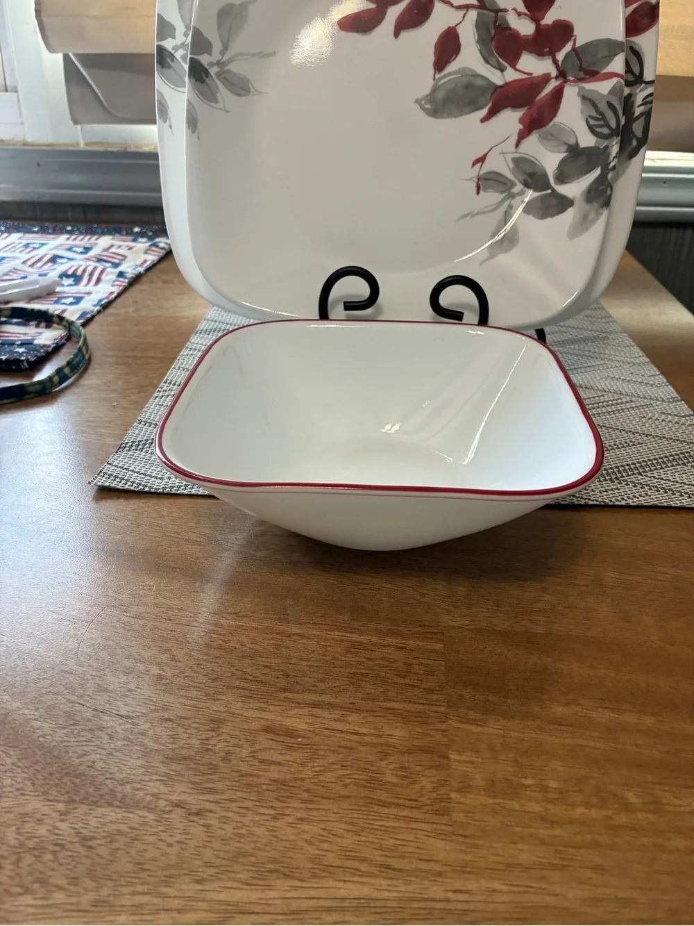 Corelle Kyoto Leaves Dinner Plate Luncheon Plate Square Splendor Bowl